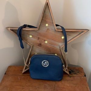 2/$15 Navy blue/ gold accent small shoulder bag Vll brand
